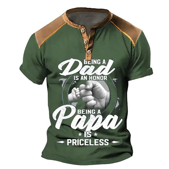 PHILLY TREASURE MEN GREEN 3D PRINT SHORT SLEEVE V-NECK SHIRT - Picture 1 of 2